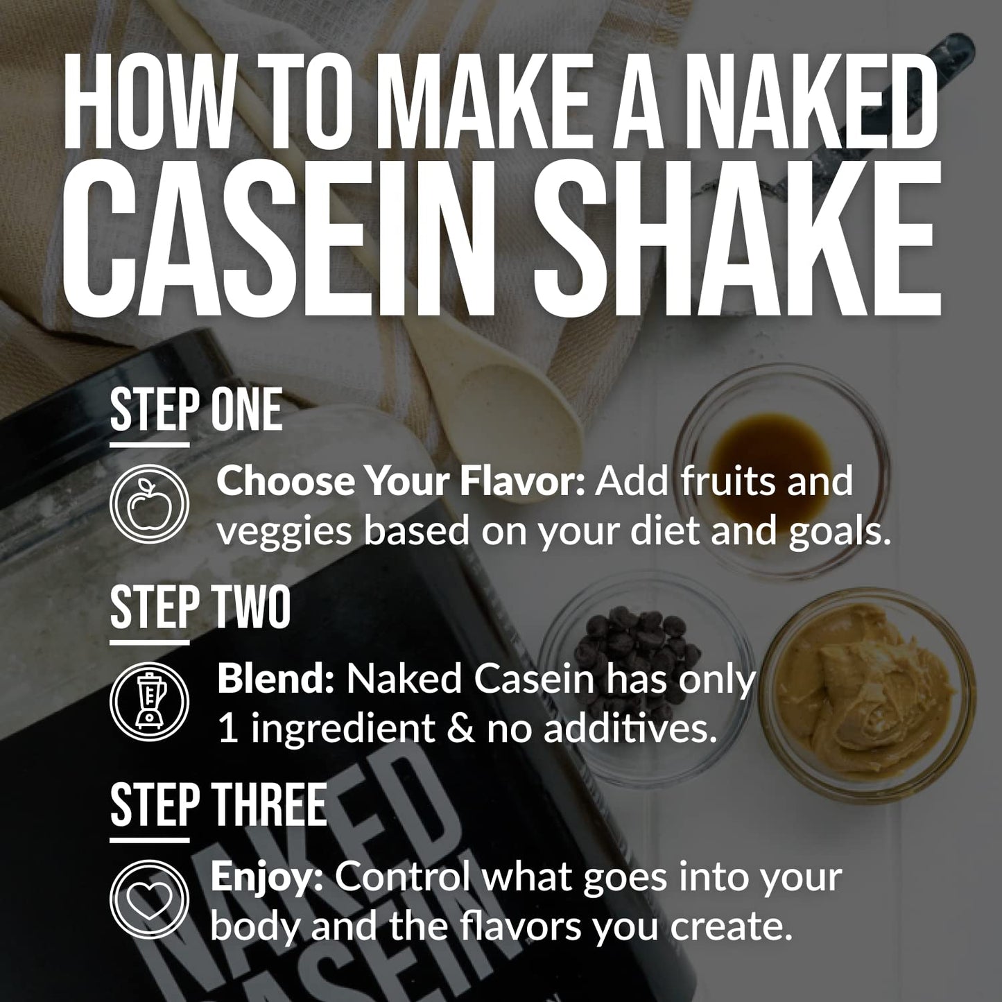 NAKED Casein - 1Lb Micellar Casein Protein - Bulk, Zero Carb, NSF Certified, GMO-Free, Gluten Free, Soy Free, Preservative Free - Stimulate Muscle Growth - dailyvitalstore