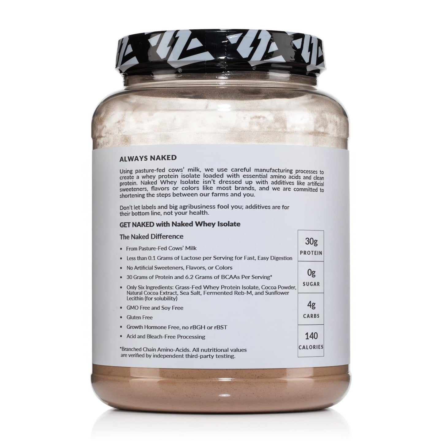NAKED Chocolate Whey Isolate Protein - Only 6 Ingredients, 30g Grass-Fed Protein, Undenatured, No GMO, No Soy, Gluten-Free, No Preservatives - 24 Servings - dailyvitalstore