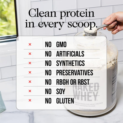 NAKED Chocolate Whey Isolate Protein - Only 6 Ingredients, 30g Grass-Fed Protein, Undenatured, No GMO, No Soy, Gluten-Free, No Preservatives - 24 Servings - dailyvitalstore