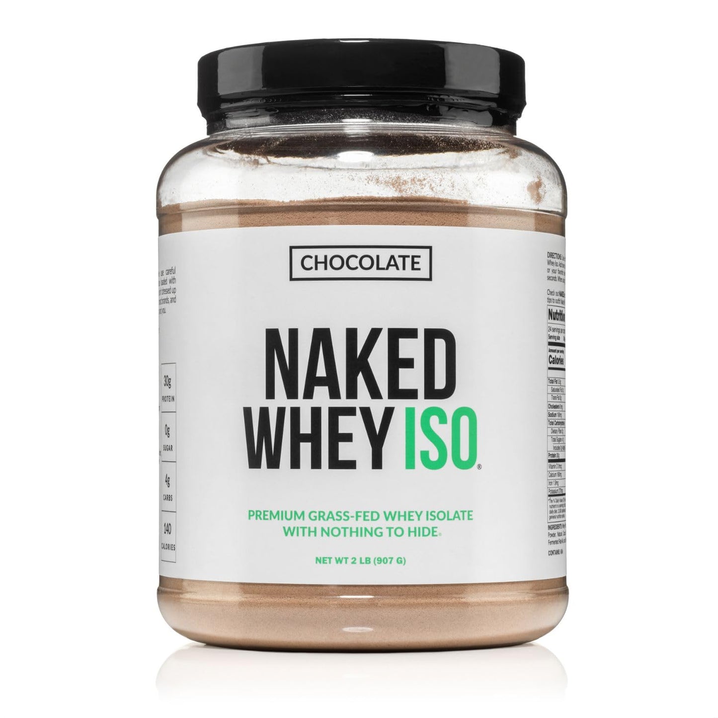 NAKED Chocolate Whey Isolate Protein - Only 6 Ingredients, 30g Grass-Fed Protein, Undenatured, No GMO, No Soy, Gluten-Free, No Preservatives - 24 Servings - dailyvitalstore