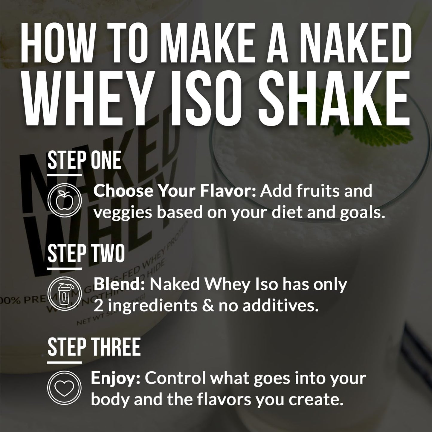 NAKED Chocolate Whey Isolate Protein - Only 6 Ingredients, 30g Grass-Fed Protein, Undenatured, No GMO, No Soy, Gluten-Free, No Preservatives - 24 Servings - dailyvitalstore