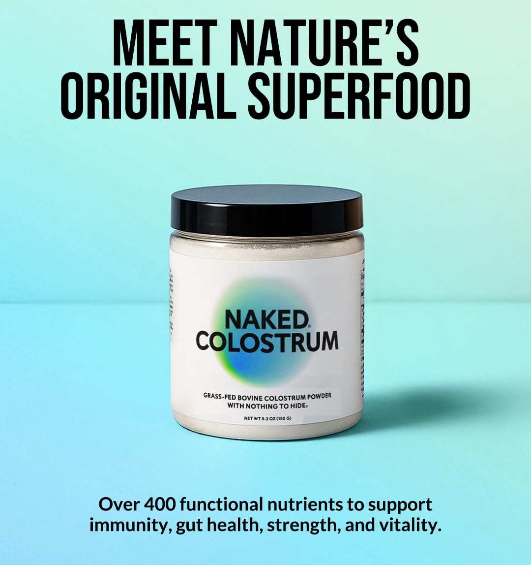NAKED Colostrum Powder – 100% Grass-Fed Bovine Colostrum Supplement from US Farms | Tested at 20%+ IgG | Gut Health, Immunit - dailyvitalstore