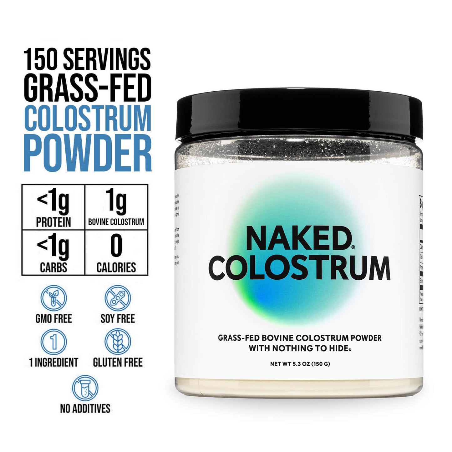 NAKED Colostrum Powder – 100% Grass-Fed Bovine Colostrum Supplement from US Farms | Tested at 20%+ IgG | Gut Health, Immunit - dailyvitalstore