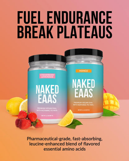 NAKED EAAs Amino Acids Powder - 50 Servings - Vegan Unflavored Essential Amino Acids 500 Grams - Instantized All Natural EAAs Powder Supplement - dailyvitalstore
