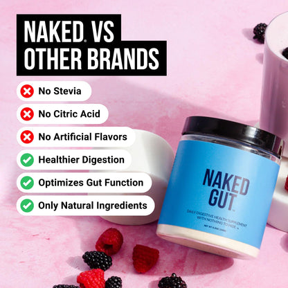 NAKED Gut - Daily Gut Health Supplement - Natural Gut Health Powder for Gut Cleanse, Digestive Support, GMO-Free, Soy-Free, Gluten-Free, - dailyvitalstore