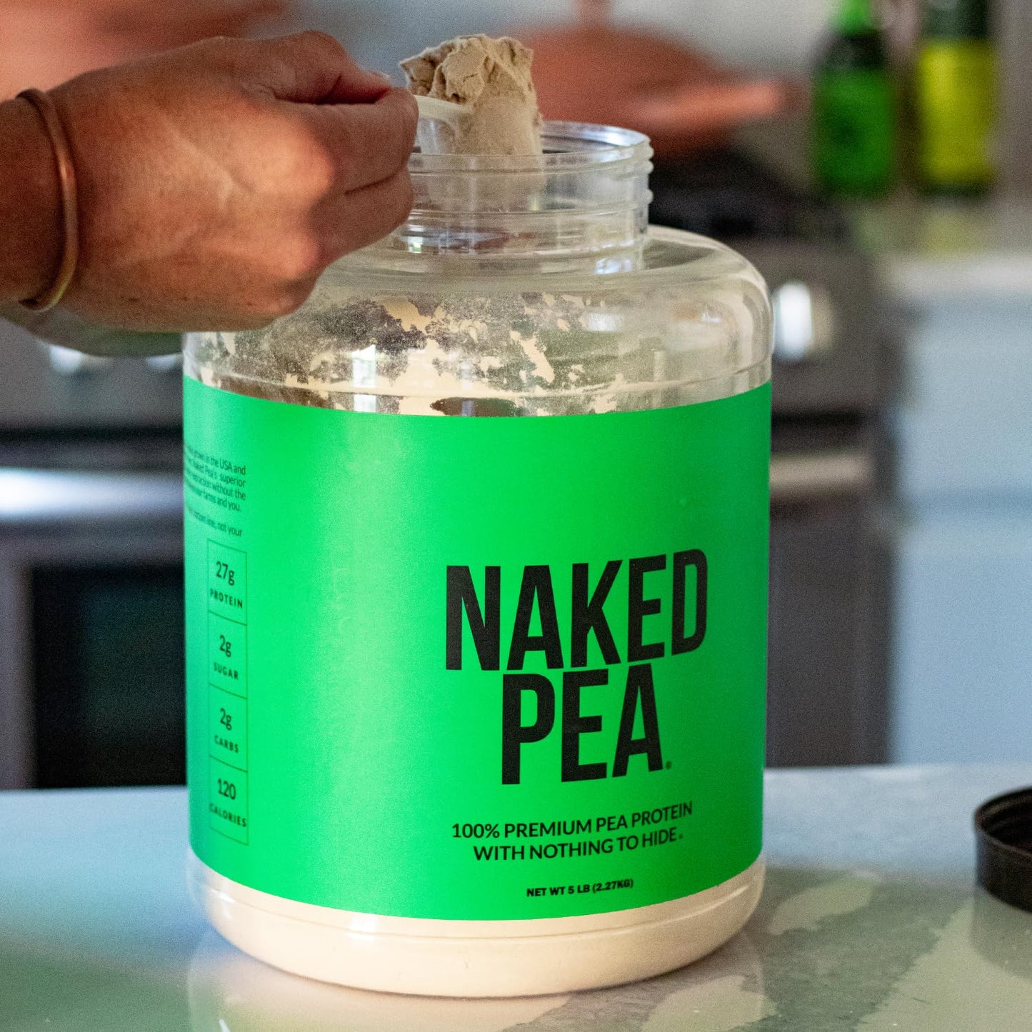 NAKED Pea - 5LB 100% Pea Protein Powder from North American Farms - Unflavored Vegan Pea Protein Isolate - NSF Certified, Plant Protein Powder, Easy to Digest - 76 Servings - dailyvitalstore