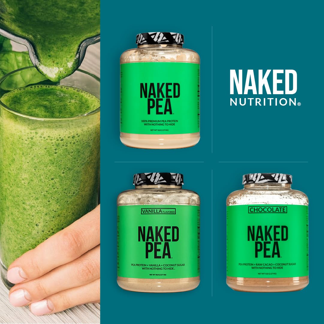 NAKED Pea - 5LB 100% Pea Protein Powder from North American Farms - Unflavored Vegan Pea Protein Isolate - NSF Certified, Plant Protein Powder, Easy to Digest - 76 Servings - dailyvitalstore