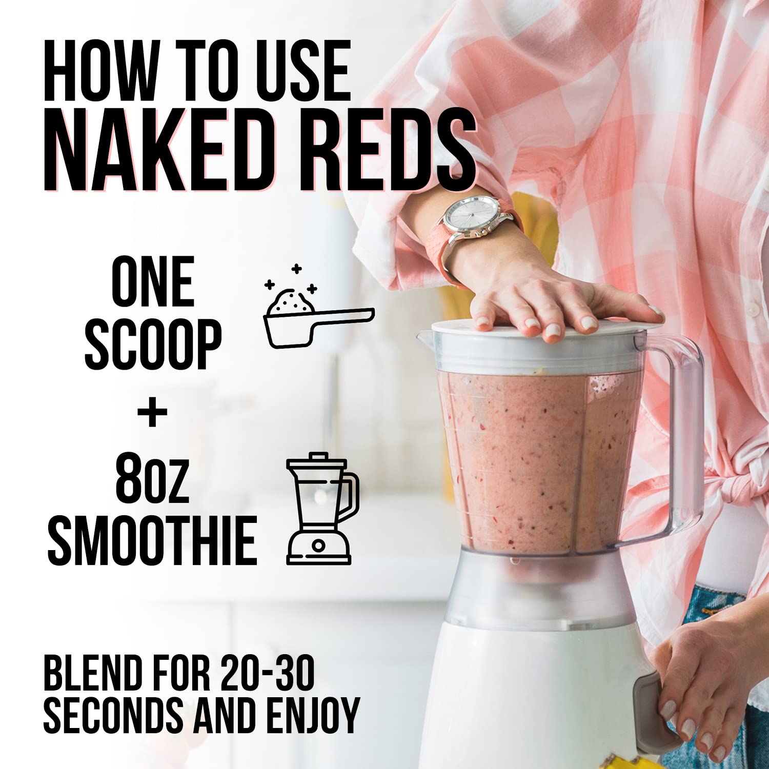 NAKED Reds Superfood Powder - Healthy, Energizing Polyphenol Fruit Powder Mix, No Fillers, No Additives, Vegan, Non-GMO, Gluten Free - 28 Servings - dailyvitalstore