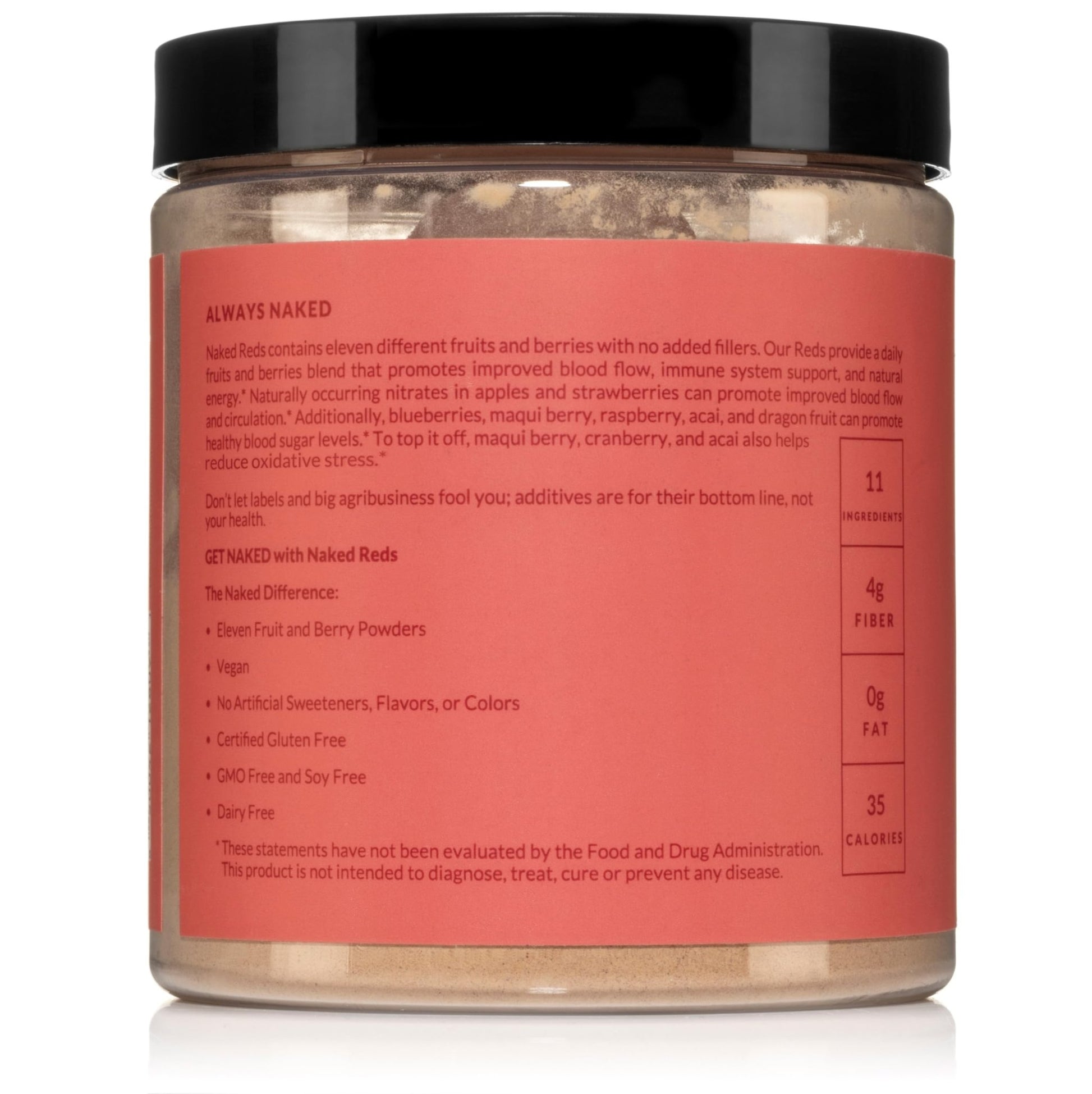 NAKED Reds Superfood Powder - Healthy, Energizing Polyphenol Fruit Powder Mix, No Fillers, No Additives, Vegan, Non-GMO, Gluten Free - 28 Servings - dailyvitalstore