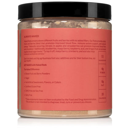 NAKED Reds Superfood Powder - Healthy, Energizing Polyphenol Fruit Powder Mix, No Fillers, No Additives, Vegan, Non-GMO, Gluten Free - 28 Servings - dailyvitalstore