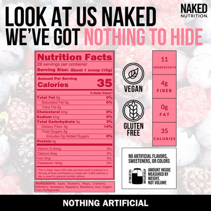 NAKED Reds Superfood Powder - Healthy, Energizing Polyphenol Fruit Powder Mix, No Fillers, No Additives, Vegan, Non-GMO, Gluten Free - 28 Servings - dailyvitalstore