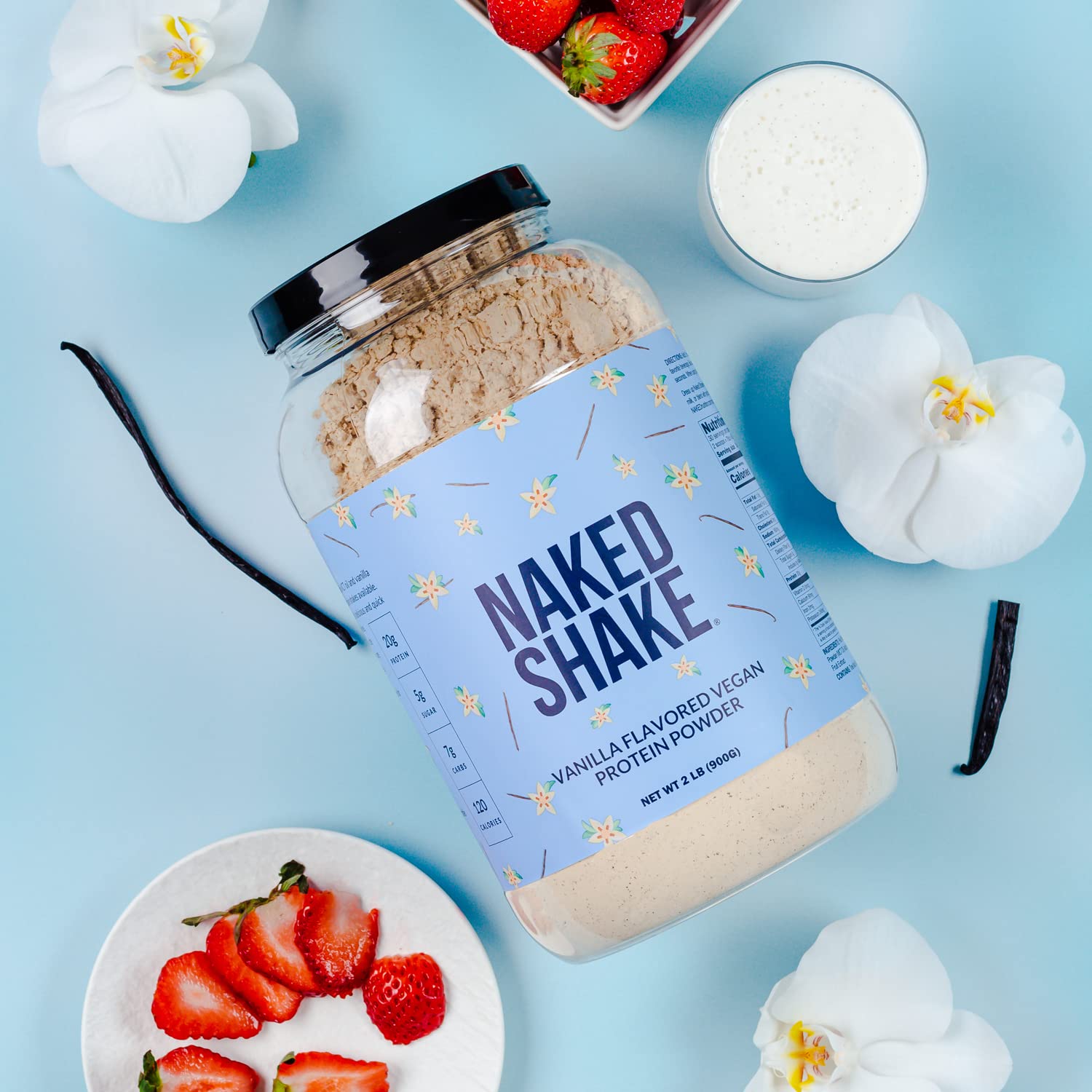 NAKED Shake - Vanilla Protein Powder - Plant Based Protein Shake with Mct Oil, NSF Certified, Gluten-Free, Soy-Free, No Gmos Or Artificial Sweeteners - 30 Servings - dailyvitalstore