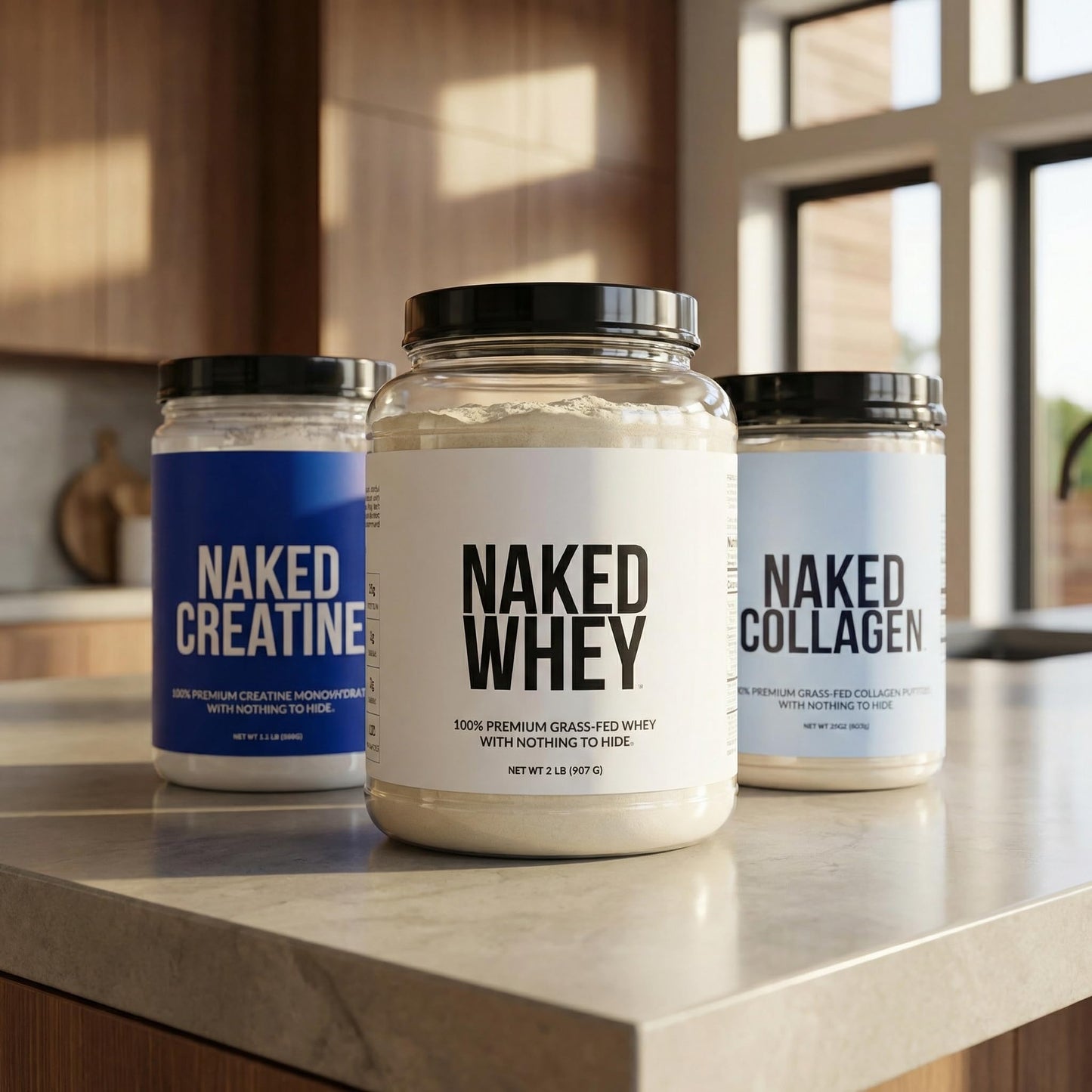 NAKED Whey 2LB 100% Grass Fed Whey Protein Powder - Only 1 Ingredient, Unflavored Whey Protein, NSF Certified, Undenatured, Gluten Free, - dailyvitalstore