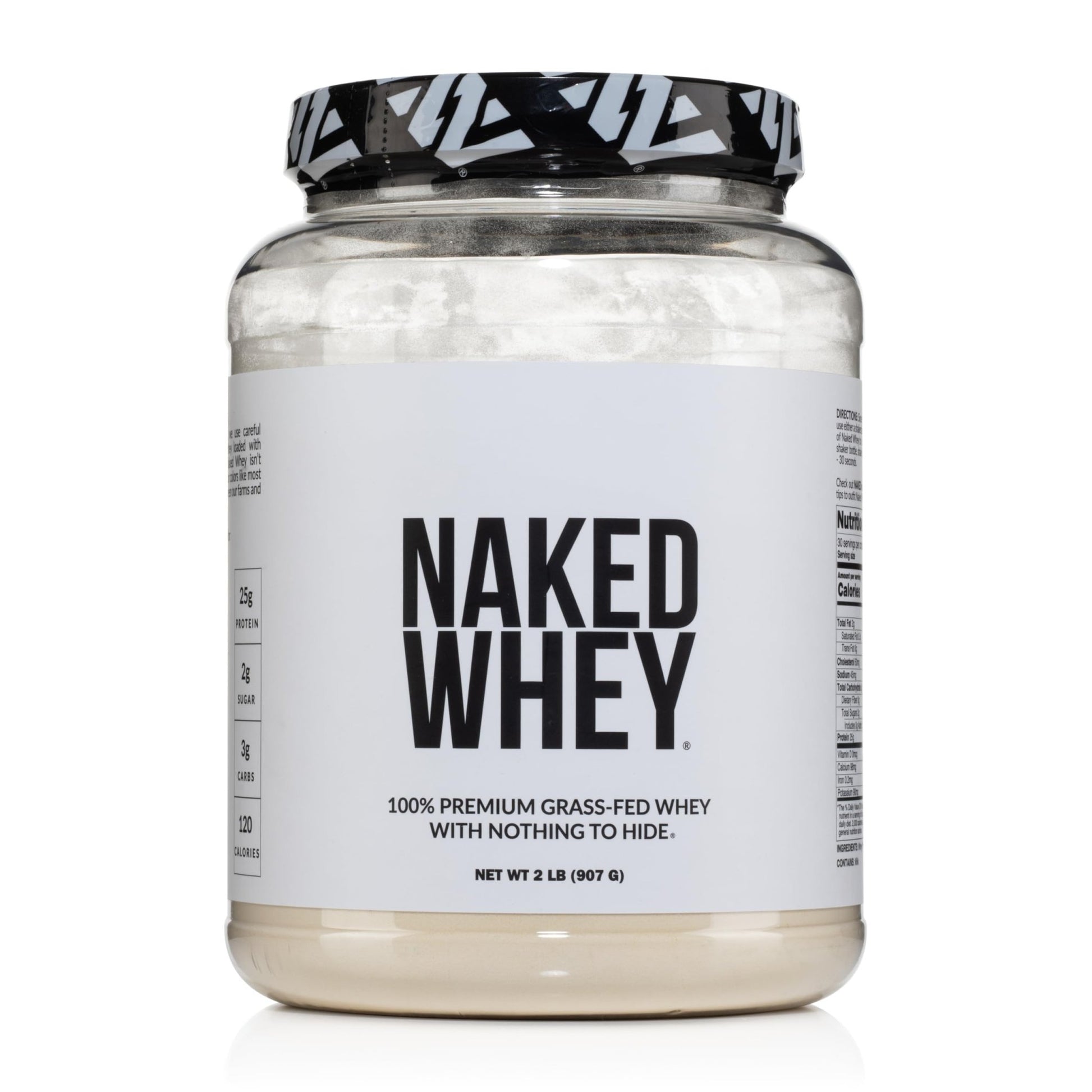 NAKED Whey 2LB 100% Grass Fed Whey Protein Powder - Only 1 Ingredient, Unflavored Whey Protein, NSF Certified, Undenatured, Gluten Free, - dailyvitalstore
