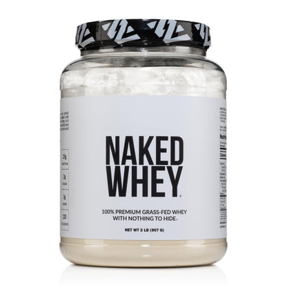 NAKED Whey 2LB 100% Grass Fed Whey Protein Powder - Only 1 Ingredient, Unflavored Whey Protein, NSF Certified, Undenatured, Gluten Free, - dailyvitalstore