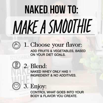 NAKED Whey 2LB 100% Grass Fed Whey Protein Powder - Only 1 Ingredient, Unflavored Whey Protein, NSF Certified, Undenatured, Gluten Free, - dailyvitalstore