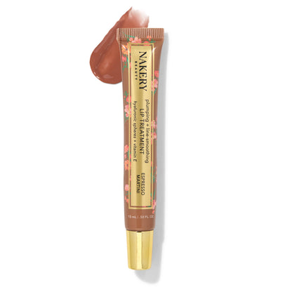 Nakery Plumping Lip Treatment for Dry Cracked Lips - Line Smoothing Lip Plumper for Women with Hyaluronic Acid Serum for Lips - Non Sticky Lip Gloss Plumper for Petal Soft Lips – Espresso Martini - dailyvitalstore