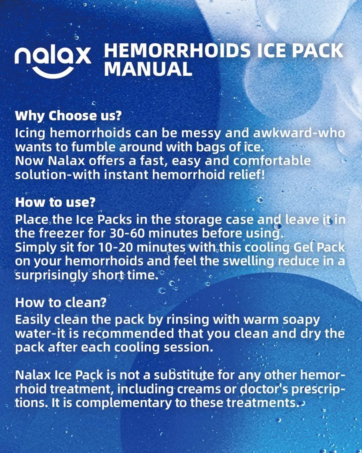 nalax Hemorrhoid Ice Pack 2 Pack – Ultra-Soft Reusable Cooling Gel Pads for Fast Relief, FSA-HSA Eligible Cold Therapy for Hemorrhoid Sufferers & Postpartum Moms, Includes 2 Storage Cases - dailyvitalstore