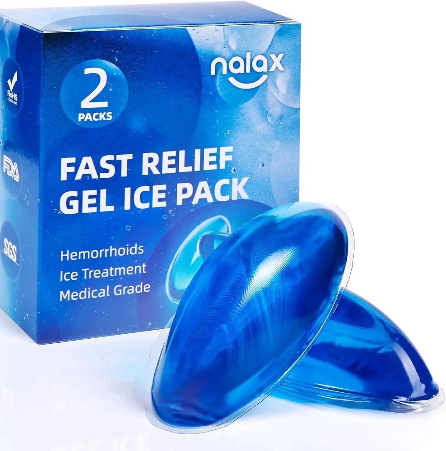 nalax Hemorrhoid Treatment Ice Pack for Fast Relief, FSA-HSA Eligible Cooling Gel Pads, Ultra-Soft, No Mess, Home Use for Hemorrhoid Sufferers & New Moms with Hemorrhoids, Includes 2 Storage Cases - dailyvitalstore