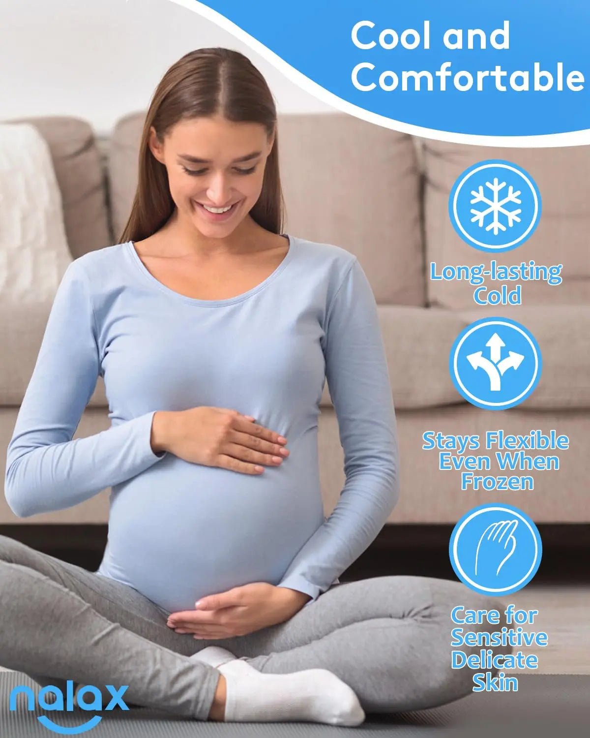 nalax Hemorrhoid Treatment Ice Pack for Fast Relief, FSA-HSA Eligible Cooling Gel Pads, Ultra-Soft, No Mess, Home Use for Hemorrhoid Sufferers & New Moms with Hemorrhoids, Includes 2 Storage Cases - dailyvitalstore