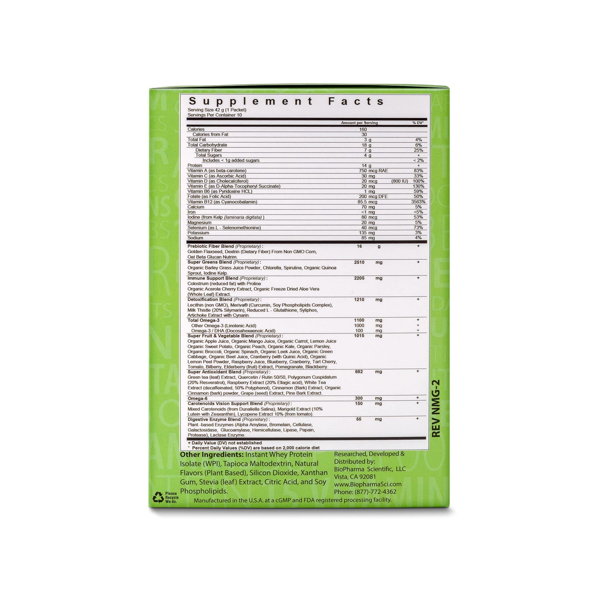 NanoMeal Plant-Based All-in-One Nutrition | Superfood Meal Replacement Powder | Tropical Fruit Blend | 10 Servings | Protein, Greens & Omega for Gut & Immune Support - dailyvitalstore