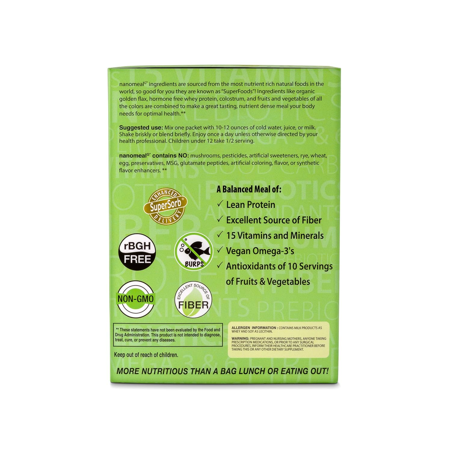 NanoMeal Plant-Based All-in-One Nutrition | Superfood Meal Replacement Powder | Tropical Fruit Blend | 10 Servings | Protein, Greens & Omega for Gut & Immune Support - dailyvitalstore