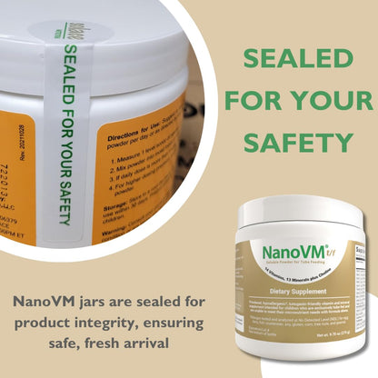 NanoVM t/f, Dietary Supplement for Tube Feeding, Allergen-Free Kids Multivitamin, Unflavored Vitamin Powder with 14 Vitamins & 13 Minerals, Low-Carb Kids Vitamins, 275g - Solace Nutrition - dailyvitalstore