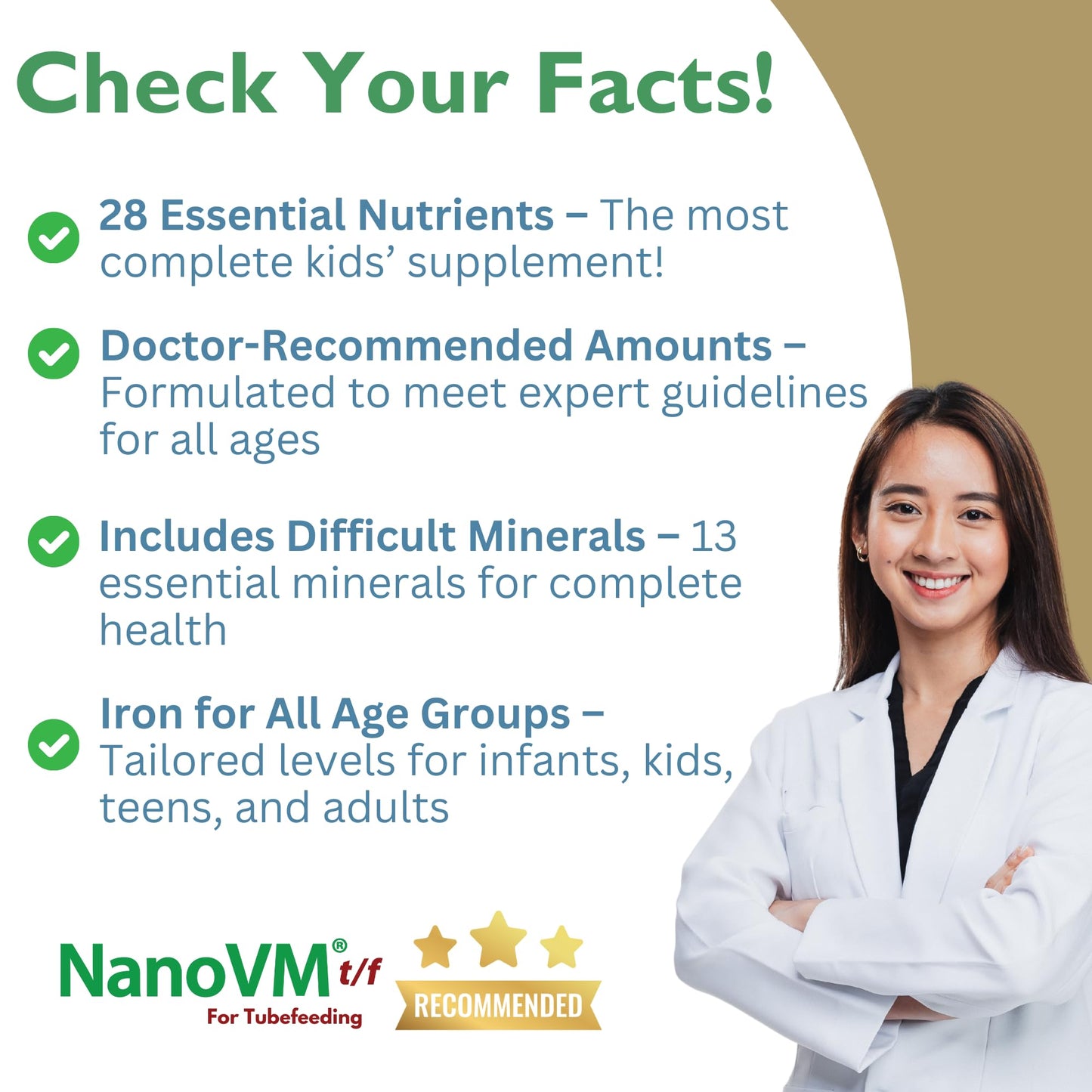 NanoVM t/f, Dietary Supplement for Tube Feeding, Allergen-Free Kids Multivitamin, Unflavored Vitamin Powder with 14 Vitamins & 13 Minerals, Low-Carb Kids Vitamins, 275g - Solace Nutrition - dailyvitalstore