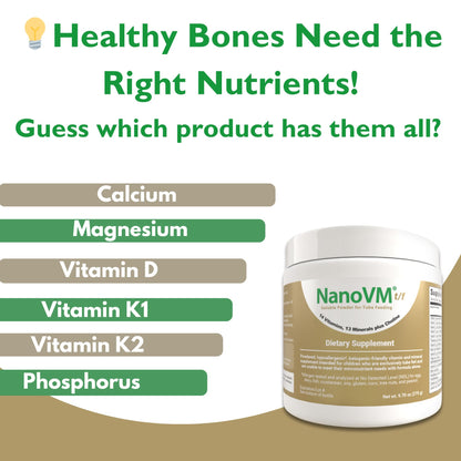 NanoVM t/f, Dietary Supplement for Tube Feeding, Allergen-Free Kids Multivitamin, Unflavored Vitamin Powder with 14 Vitamins & 13 Minerals, Low-Carb Kids Vitamins, 275g - Solace Nutrition - dailyvitalstore