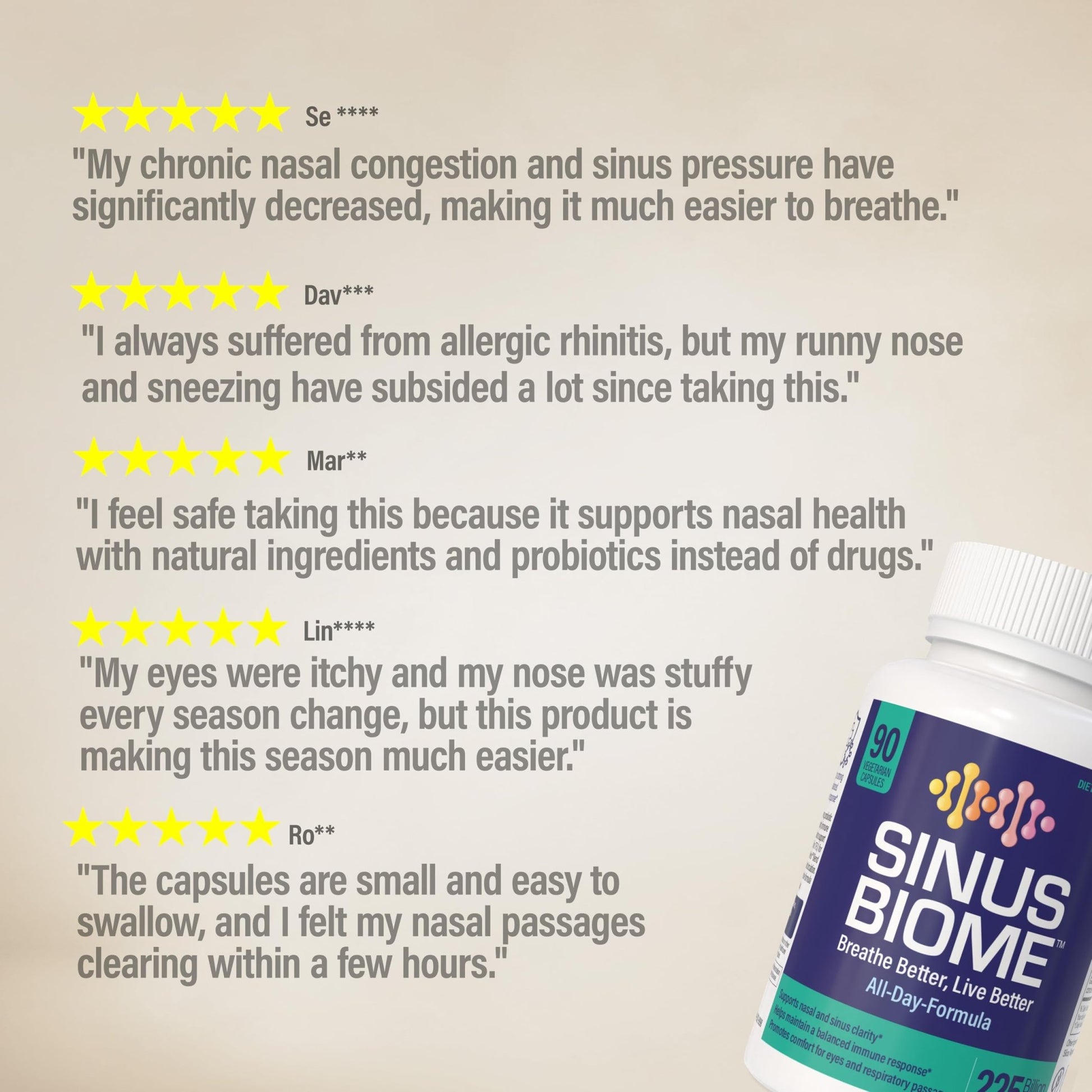 NANOWELL Sinus Biome All-Day Formula Dietary Supplement, 90 Vegetarian Capsules, 225 Billion TFU for Nasal, Sinus, Respiratory Support - dailyvitalstore