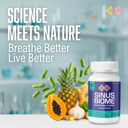 NANOWELL Sinus Biome All-Day Formula Dietary Supplement, 90 Vegetarian Capsules, 225 Billion TFU for Nasal, Sinus, Respiratory Support - dailyvitalstore