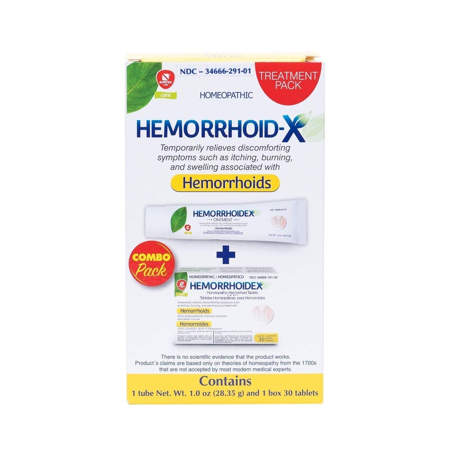 Nartex Hemorrhoid X Treatment Combo Pack 1 Tube & 30 Tablets - dailyvitalstore