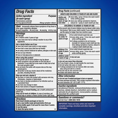Nasacort 24HR Allergy Nasal Spray for Adults, Non-drowsy & Alcohol Free, 150 Spray Pack - dailyvitalstore