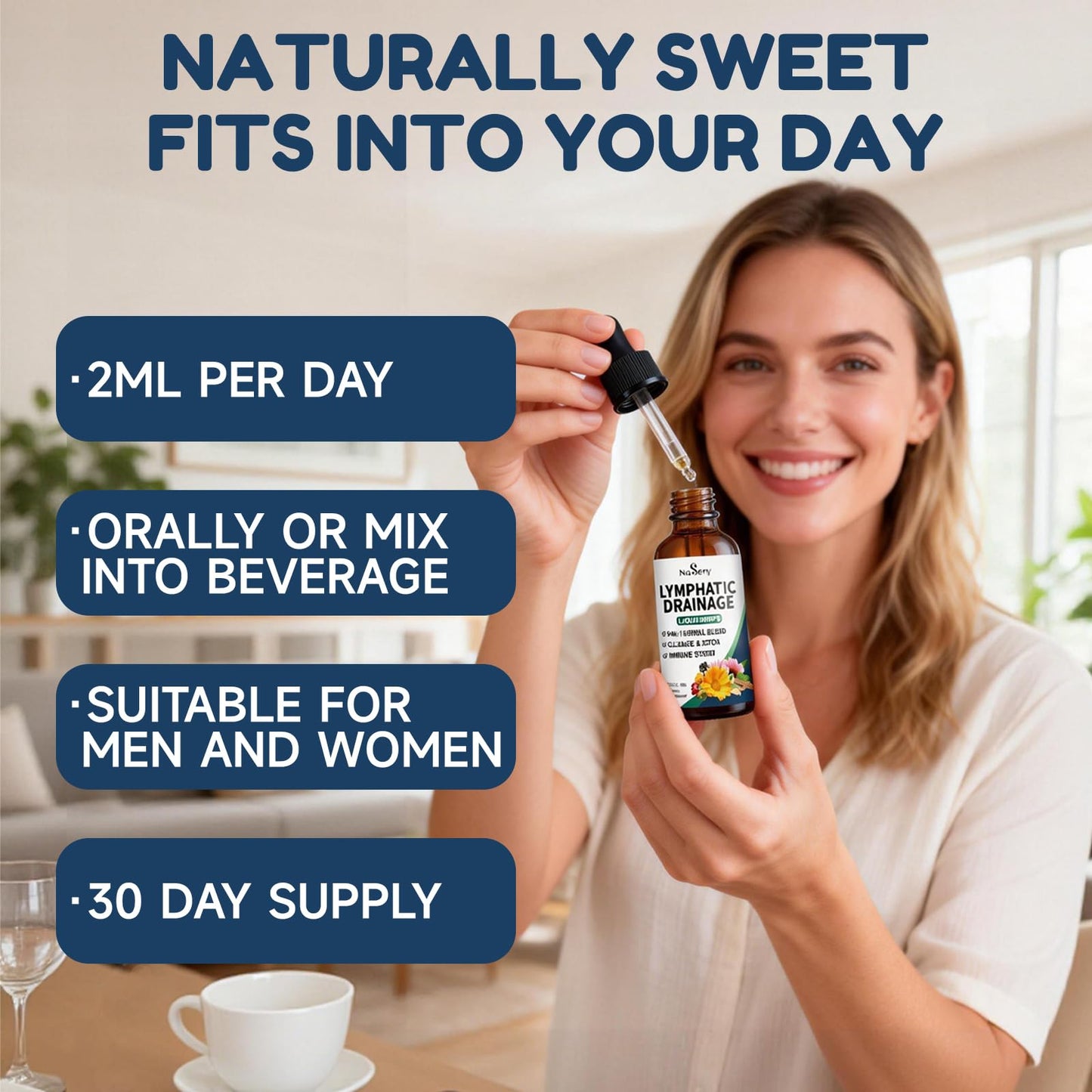 NaSeny Lymphatic Drainage Drops, 9 IN1 Lymphatic Drainage Supplements for Detox & Cleanse, Immune System Support with Echinacea, Elderberry, Dandelion, Arctium Lappa, 2 FL OZ - dailyvitalstore