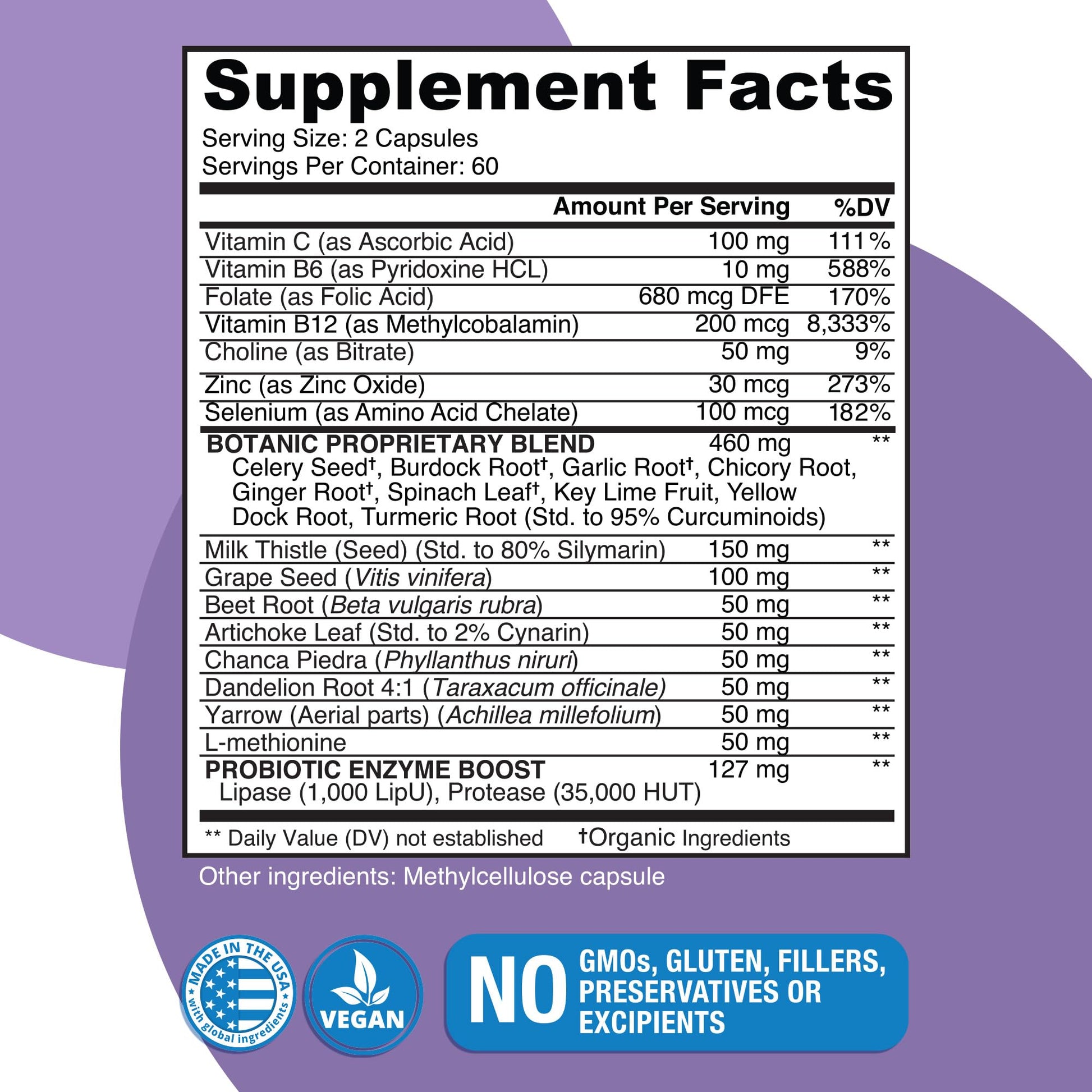 Naticura Liver Cleanse Plant-Based Formula - Vegan Full Spectrum Supplement with Milk Thistle, Vitamin C and Zinc for Liver Function and Immune Support - 120 Capsules - dailyvitalstore