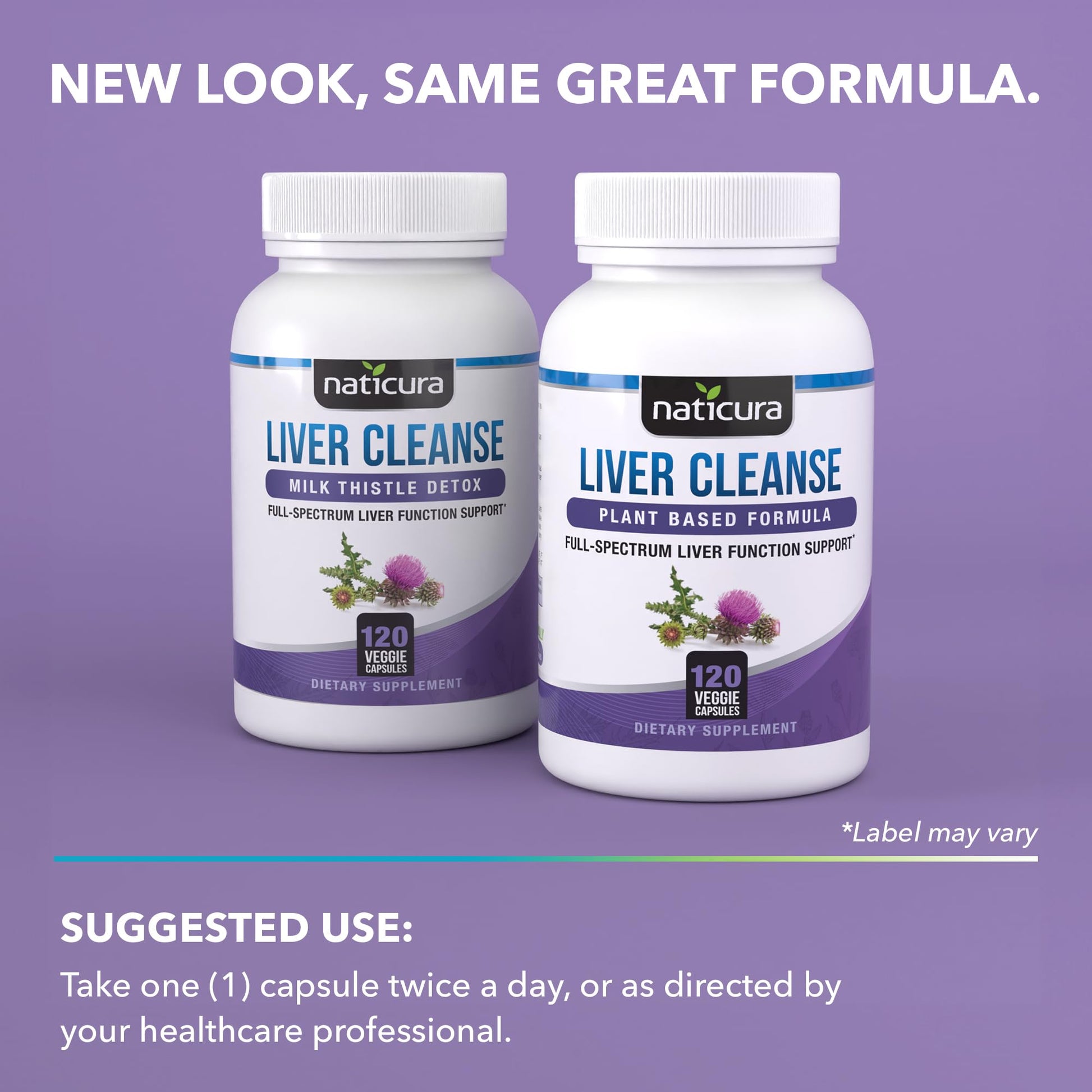 Naticura Liver Cleanse Plant-Based Formula - Vegan Full Spectrum Supplement with Milk Thistle, Vitamin C and Zinc for Liver Function and Immune Support - 120 Capsules - dailyvitalstore