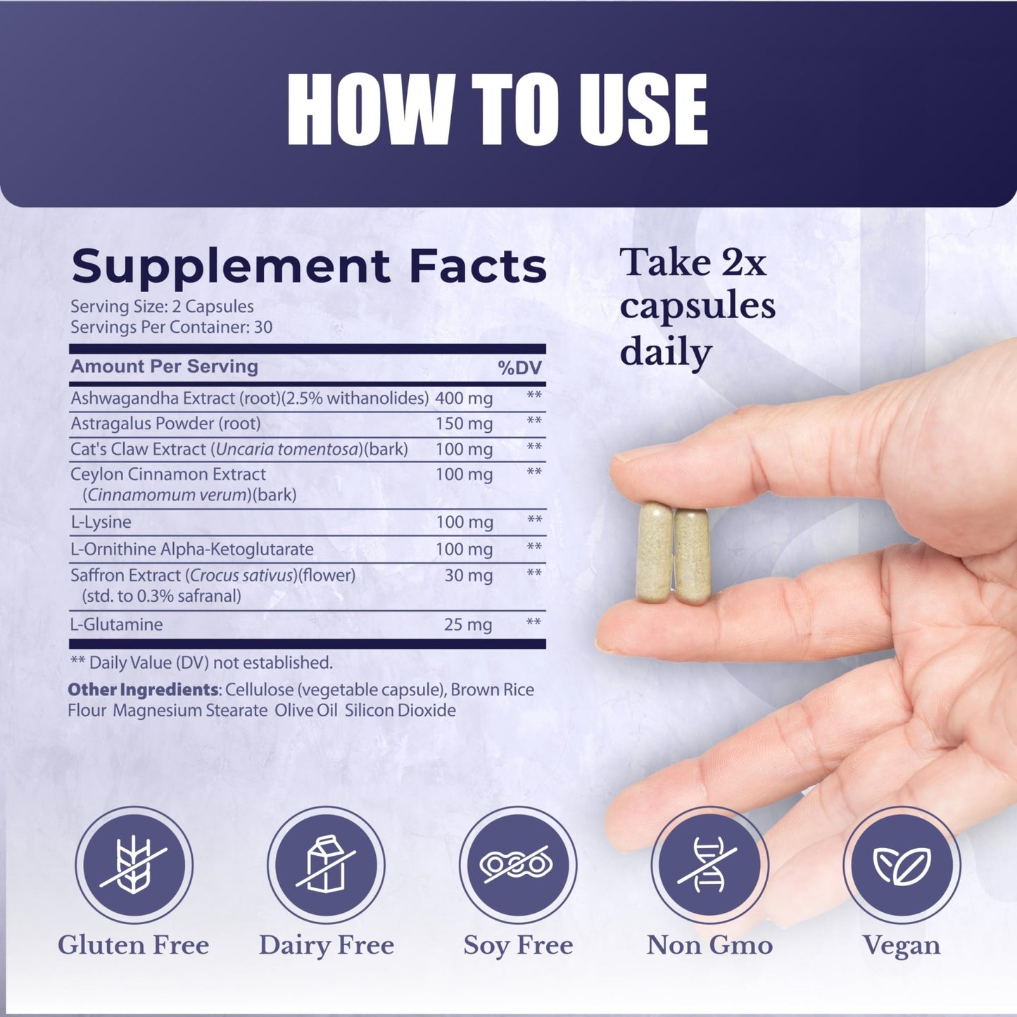 NATION HEALTH MD ActiveSpan - Longevity Supplement for Anti Aging - with Ashwagandha Extract, Astragalus, Cat's Claw, Ceylon Cinnamon, L-Lysine, L-Glutamine & More - 60 Capsules - dailyvitalstore