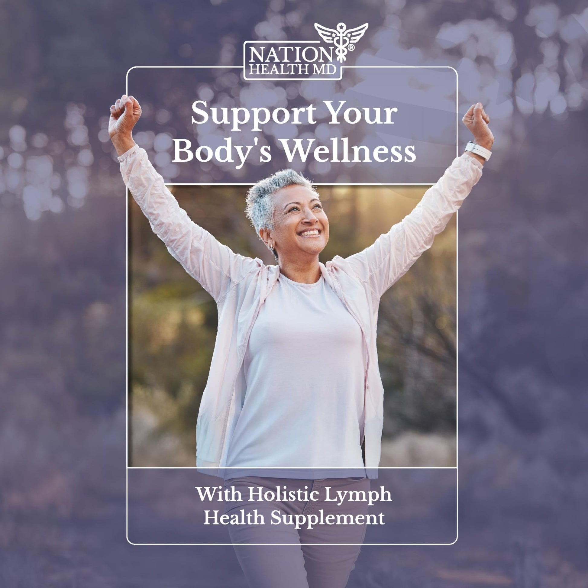 NATION HEALTH MD Lymph MD - Lymphatic Drainage Supplement - with Bromelain, Echinacea, Burdock Root, Dandelion, Rutin, Kelp & More - Lymph System Support for Women & Men - 60 Capsules - dailyvitalstore