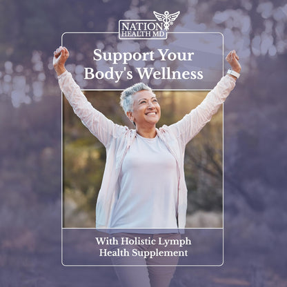NATION HEALTH MD Lymph MD - Lymphatic Drainage Supplement - with Bromelain, Echinacea, Burdock Root, Dandelion, Rutin, Kelp & More - Lymph System Support for Women & Men - 60 Capsules - dailyvitalstore