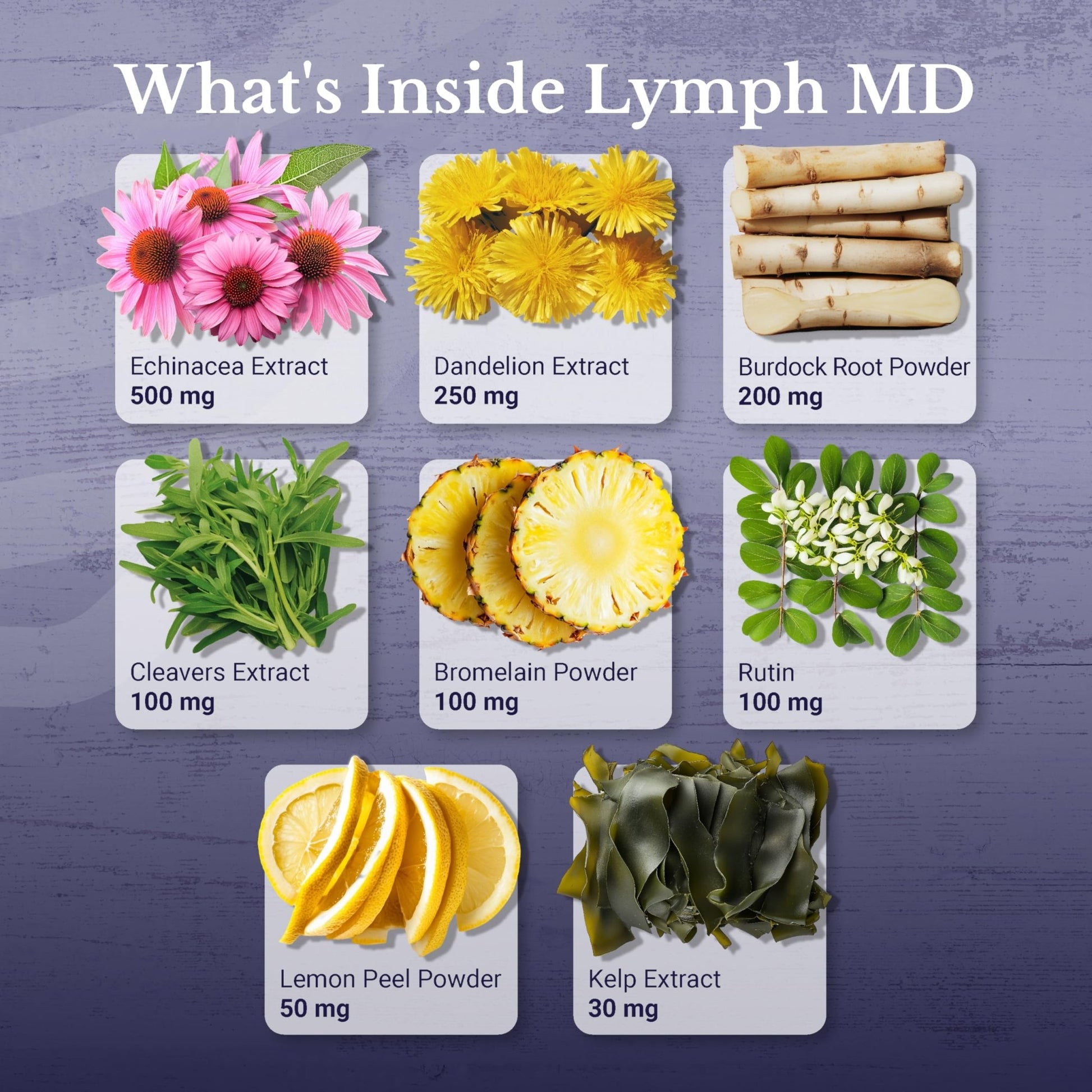 NATION HEALTH MD Lymph MD - Lymphatic Drainage Supplement - with Bromelain, Echinacea, Burdock Root, Dandelion, Rutin, Kelp & More - Lymph System Support for Women & Men - 60 Capsules - dailyvitalstore