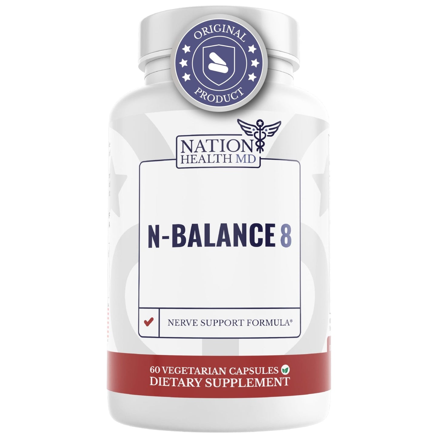 NATION HEALTH MD N-Balance 8 - Nerve Support Formula - Nerve Support Supplement with Alpha Lipoic Acid, Benfotiamine and ALA - Nerve Health Supplements for Men & Women, 120 Capsules - dailyvitalstore