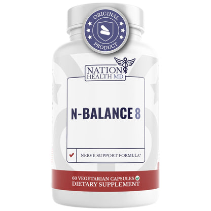 NATION HEALTH MD N-Balance 8 - Nerve Support Formula - Nerve Support Supplement with Alpha Lipoic Acid, Benfotiamine and ALA - Nerve Health Supplements for Men & Women, 120 Capsules - dailyvitalstore