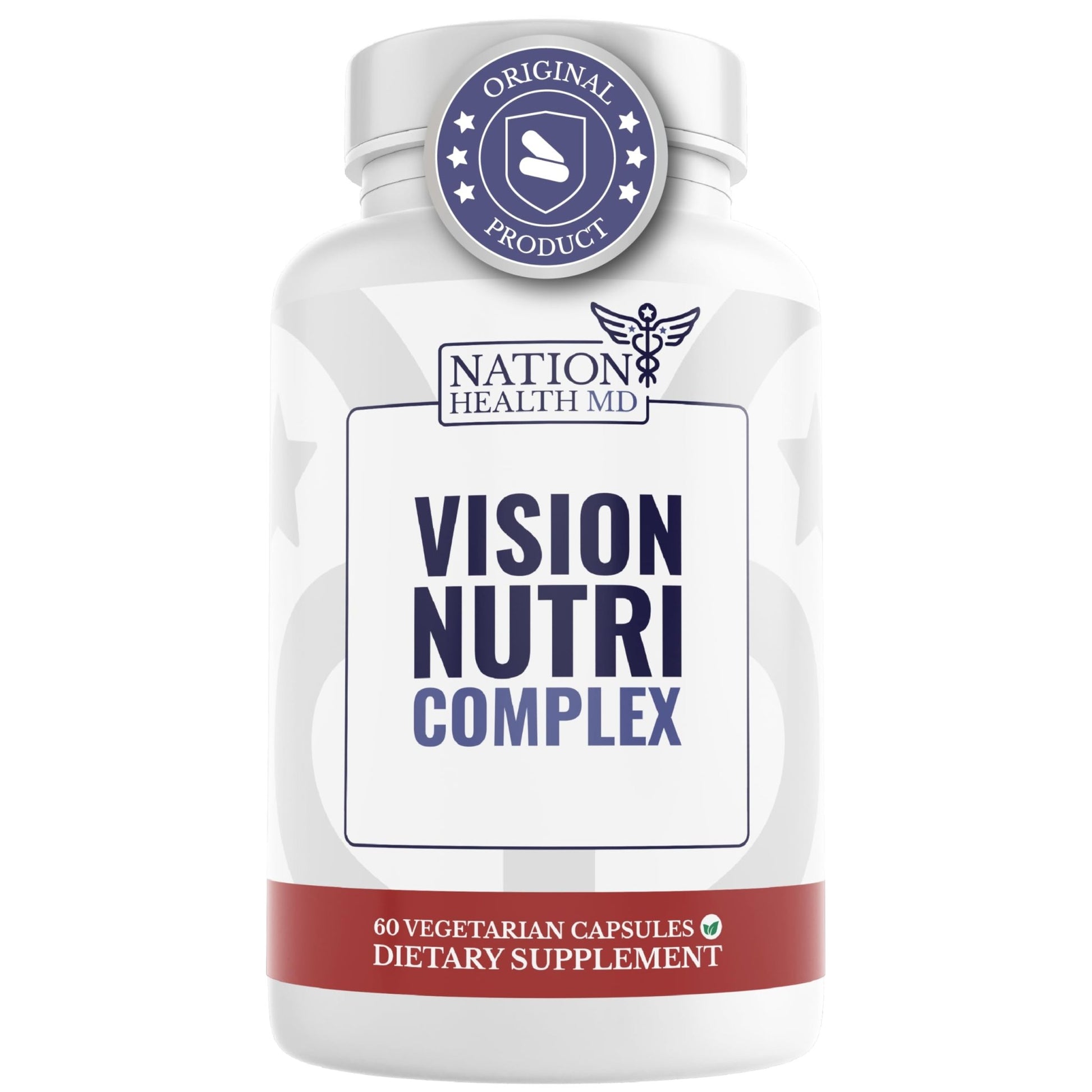 NATION HEALTH MD Vision Nutri Complex - Eye Vitamins with Lutein, Bilberry - Eye and Vision Health for Men & Women - 60 Capsules - dailyvitalstore
