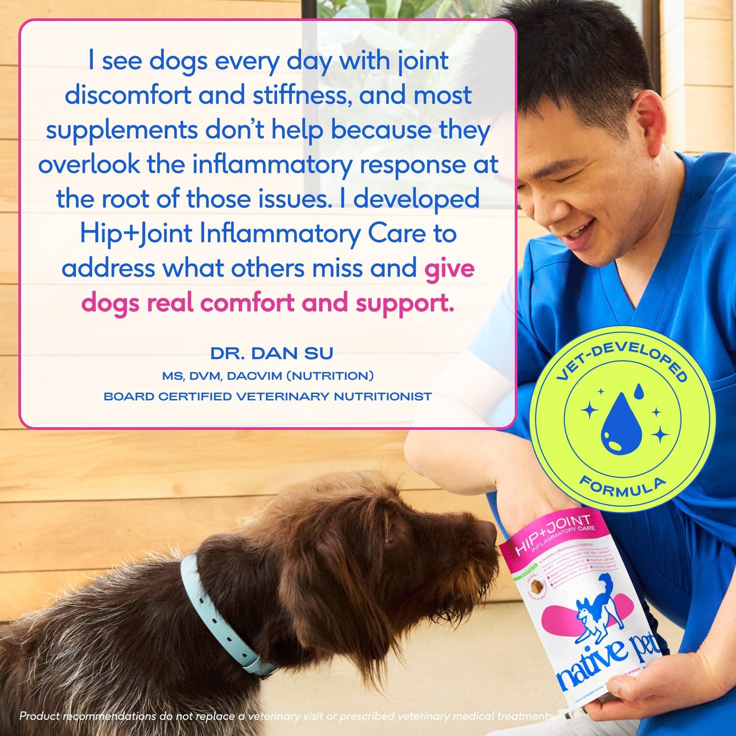 Native Pet Inflammatory Care - Pain Relief for Dogs - Green-Lipped Mussel, Turmeric & Collagen for Dogs - Hip and Joint Supplement Supports Healthy Inflammatory Response & Joint Comfort - 60 Chews - dailyvitalstore