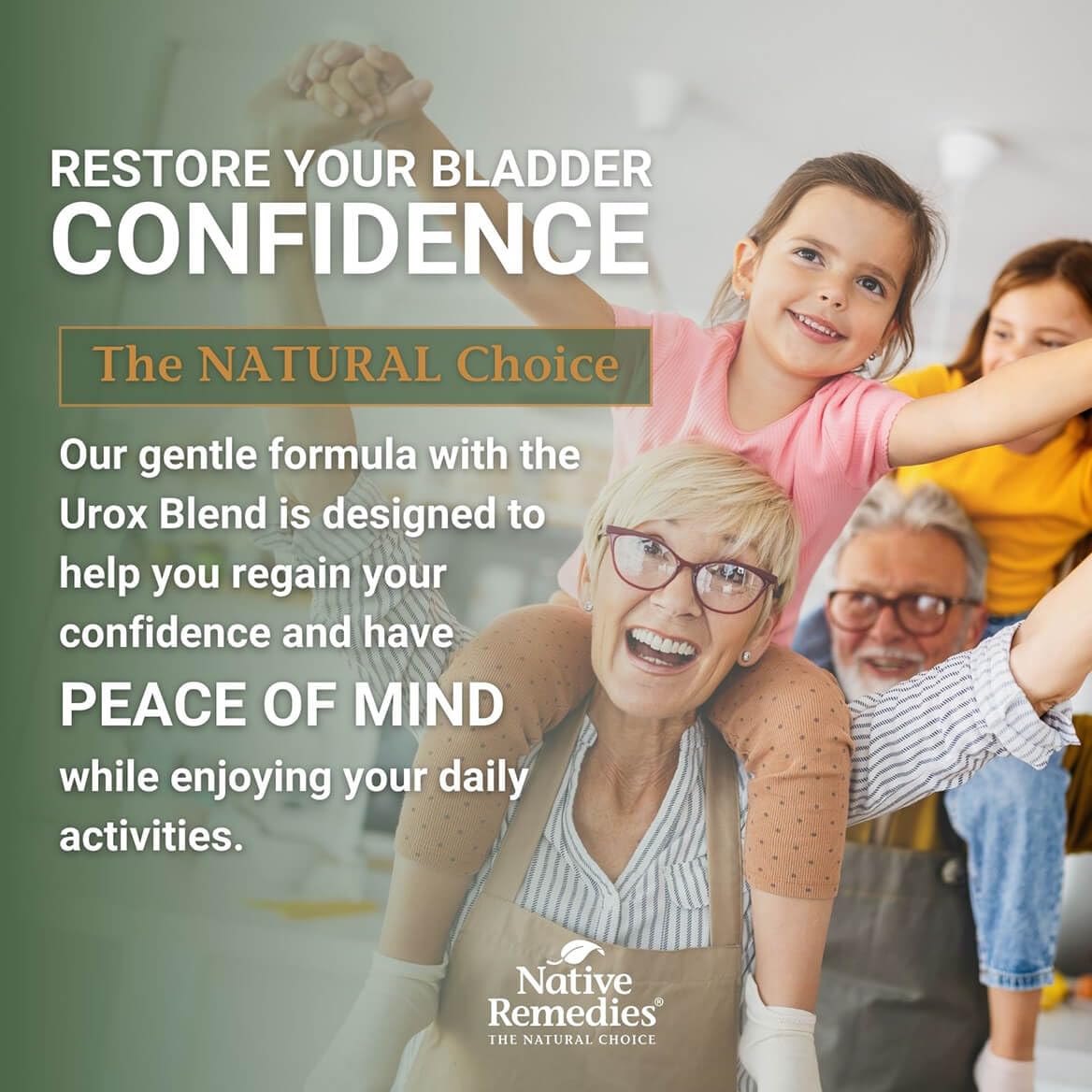 Native Remedies Bladder Control Supplements - Peace of Mind with Urox - Bladder Support for Women & Men, for Overactive Bladders Health - Reduce Nighttime Urination - Non-GMO Vegan Capsules (60 Count) - dailyvitalstore