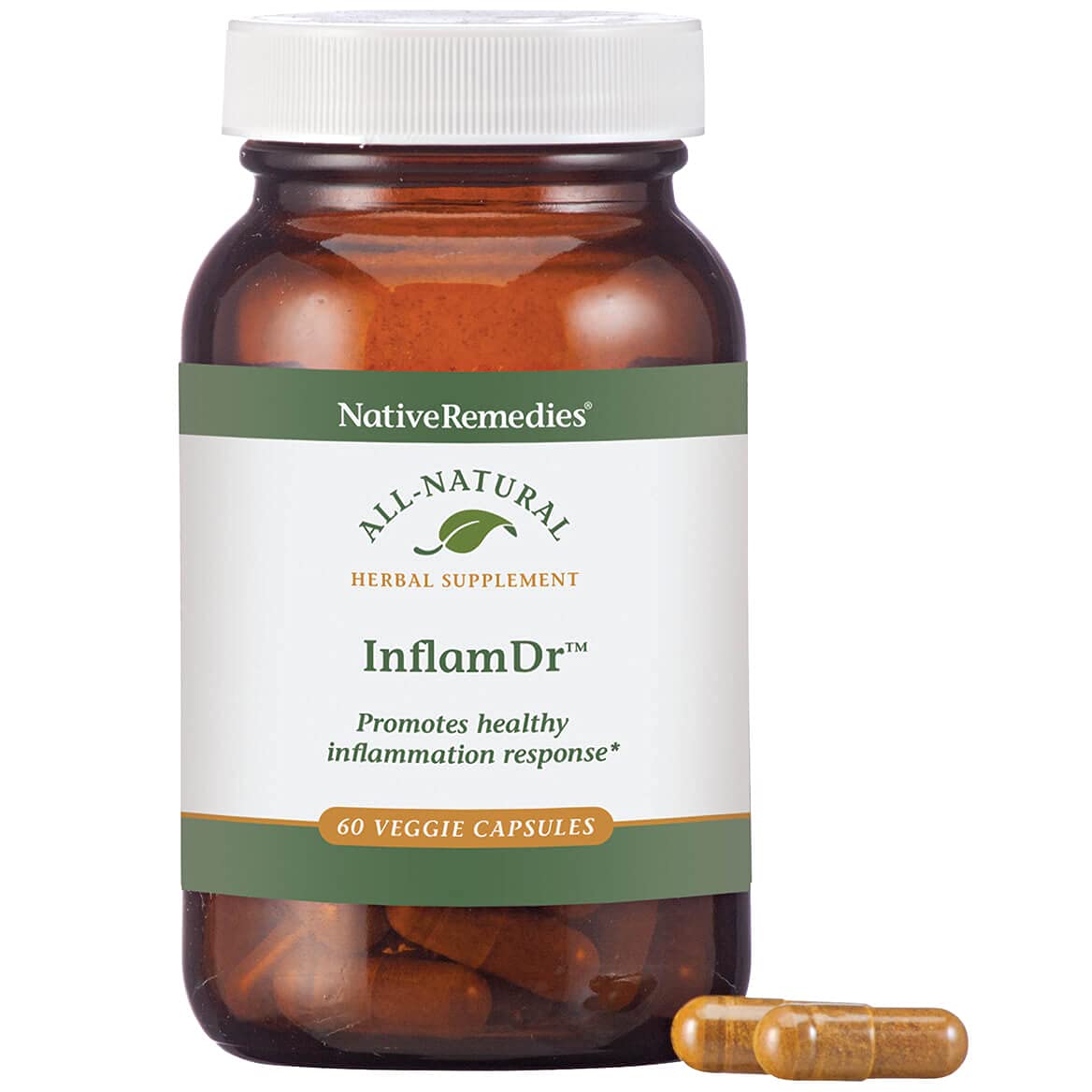 Native Remedies Inflam Dr. - All Natural Herbal Supplement Promotes Healthy Inflammation Response - Helps Fight Oxidative Stress to Cells - 60 Veggie Caps - dailyvitalstore