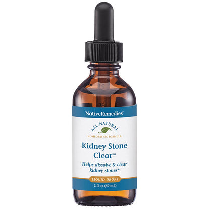 Native Remedies Kidney Stone Clear - Natural Homeopathic Formula Temporarily Helps Dissolve and Clear Kidney Stones - Relieves Pain, Nausea and Vomiting - 59 mL - dailyvitalstore