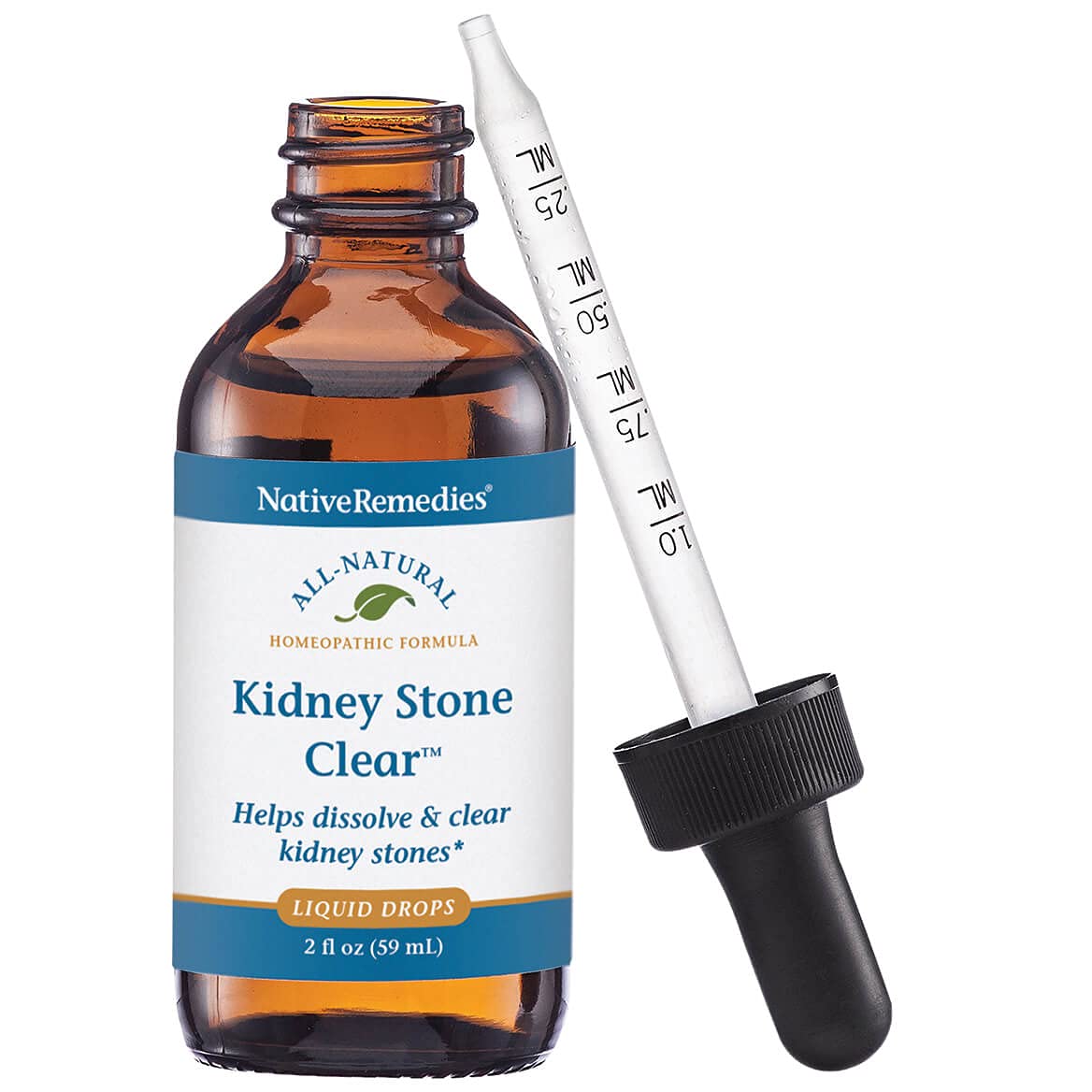 Native Remedies Kidney Stone Clear - Natural Homeopathic Formula Temporarily Helps Dissolve and Clear Kidney Stones - Relieves Pain, Nausea and Vomiting - 59 mL - dailyvitalstore