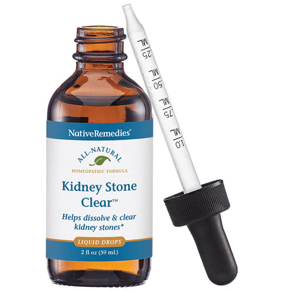 Native Remedies Kidney Stone Clear - Natural Homeopathic Formula Temporarily Helps Dissolve and Clear Kidney Stones - Relieves Pain, Nausea and Vomiting - 59 mL - dailyvitalstore