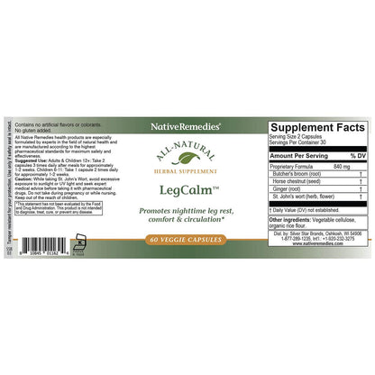 Native Remedies Leg Calm for Rested Legs and Limb Comfort at Night, 60 Veggie Caps - dailyvitalstore